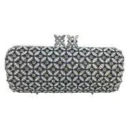 Morrocan Star Black Metal Crystal Clutch