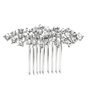 'Willa' Crystal Cluster Silver Comb
