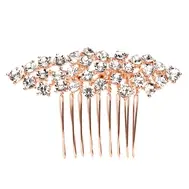 'Willa' Crystal Cluster Rose Gold Comb