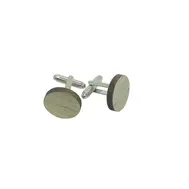 'Eternal Bird' Round Blond Wood Cufflinks