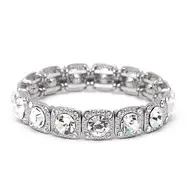 'Tansy II' Silver Stretch Bracelet with Crystals