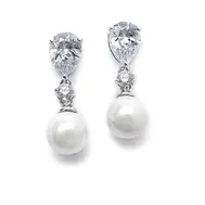 'Jordan' Cubic Zirconia and Pearl Earrings 