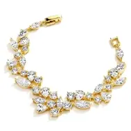 'Annabelle' Mosaic Shaped CZ Event Bracelet in 14K Gold Plating