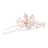 'Nadja' Hand Painted Rose Gold, Freshwater Pearl & Crystal Bridal Hair Pin