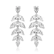 'Fern' Stunning CZ Marquis Drop Earrings