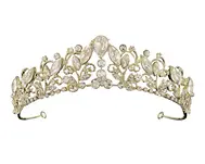 'Alexa' Rhinestone and CZ Marquis Tiara in Gold