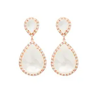  'Mae' Mother of Pearl Earrings In Rose Gold by Stephanie Browne