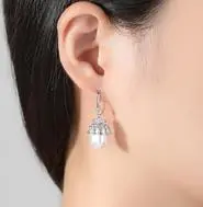 Vintage inspired 'Flapper' white pearl drop earrings