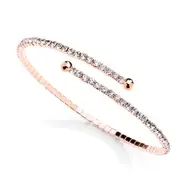 'Tara' Rose Gold Coil CZ Bracelet 