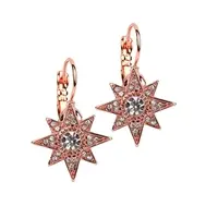 'Celestial Star' euro wire drop rose gold earrings
