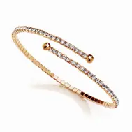 'Tara' Gold Coil CZ Bracelet