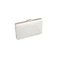 Pearlescent White lace & Gold trim clutch