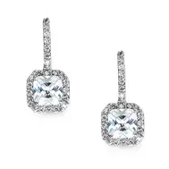 'Nina' Square Cubic Zirconia Earrings