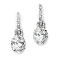 'Octavia' Oval Cubic Zirconia Event Earrings