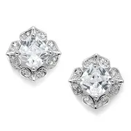 'Jasmine' Cubic Zirconia & Pavé Stud Earrings