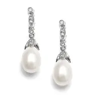 'Annette' Ivory Pearl & Cubic Zirconia Earrings