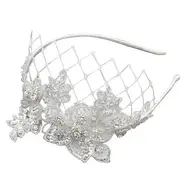'Clarabelle' Lace Beaded Bridal Headband