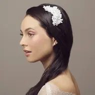 'Chloe' Beaded Lace Bridal Hair Comb - Ivory