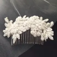 1. 'Chloe' Beaded Lace Bridal Hair Comb - Ivory thumbnail